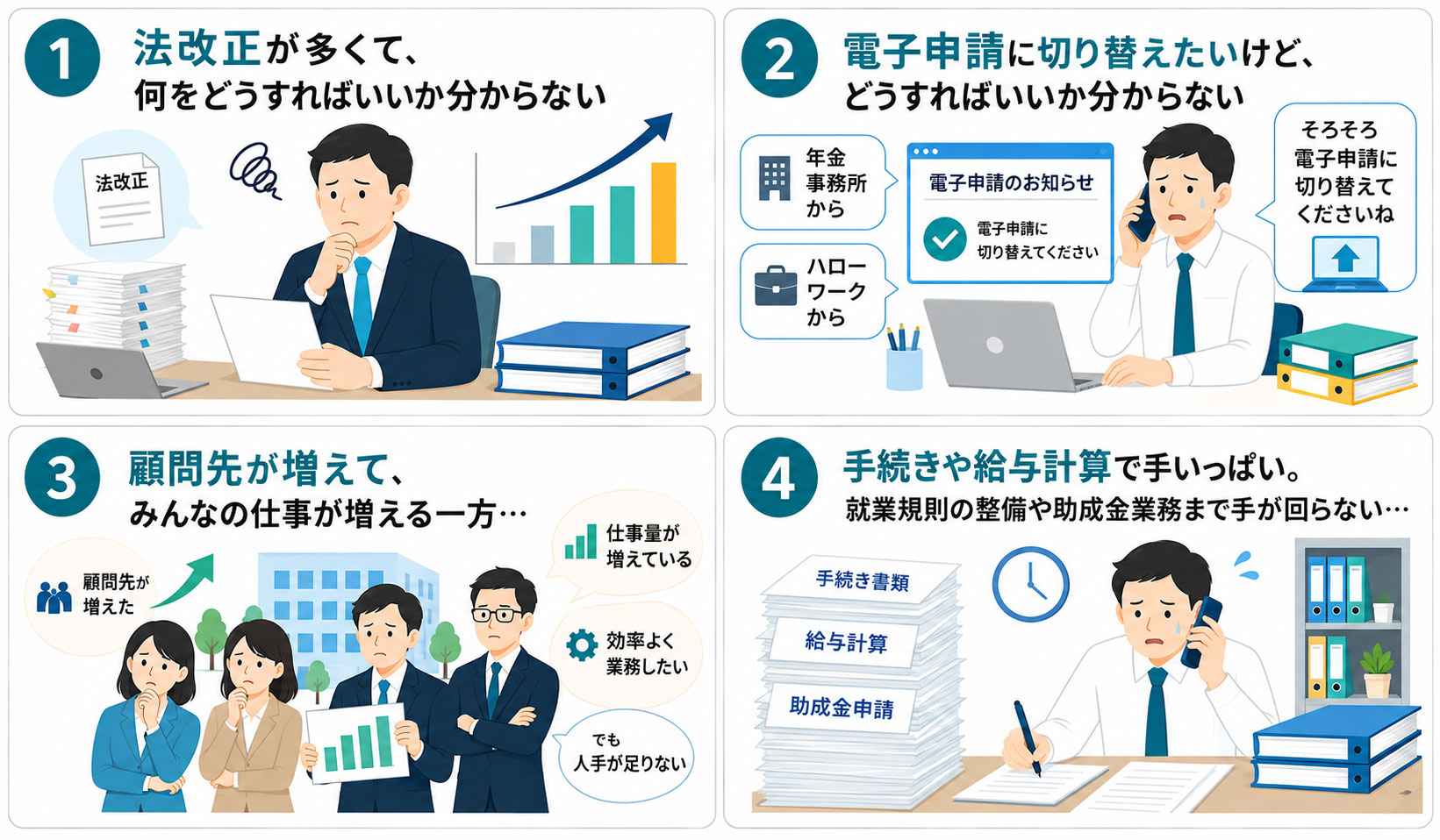 社労士事務所の業務管理に関するお悩み