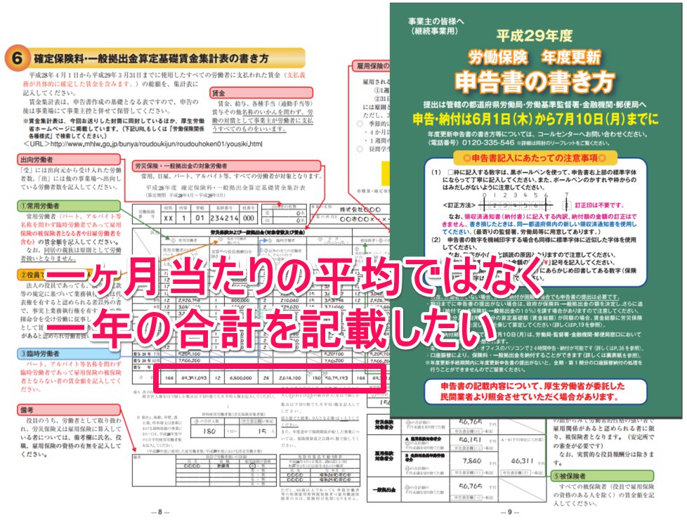 算定基礎賃金集計表の「合計」欄は合計人数を表示してほしい