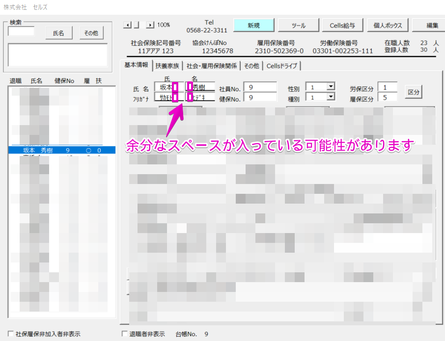 電子申請で｢姓と名の間にスペースを入力してください｣と返戻になった