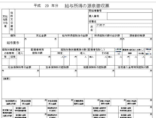 源泉徴収票に生命保険の内訳は記載されますか？