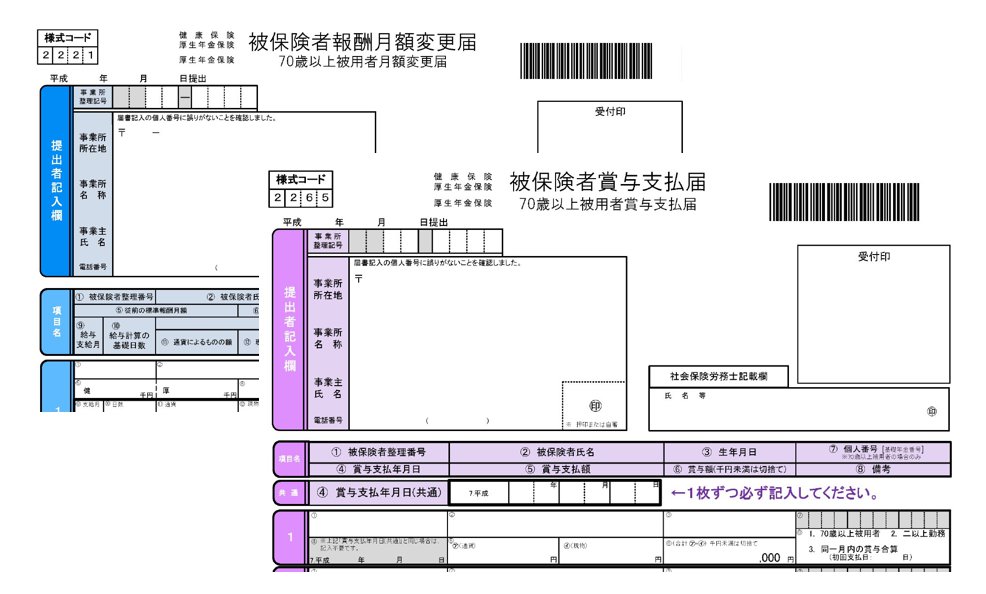 賞与支払届/月額変更届　平成30年3月以降様式に対応